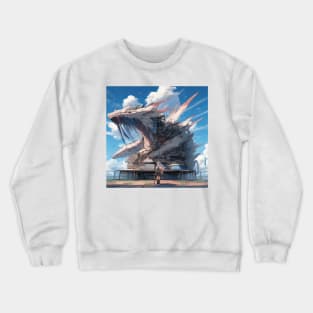 ancient biomechanical dragon Crewneck Sweatshirt